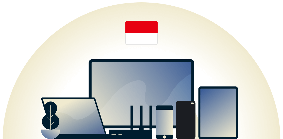 &Ccedil;eşitli cihazları koruyan Endonezya VPN.