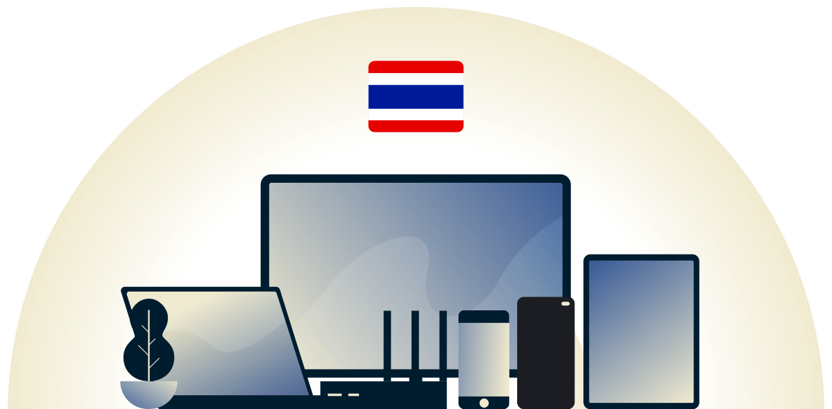 Thailand VPN beskytter en r&aelig;kke forskellige enheder.