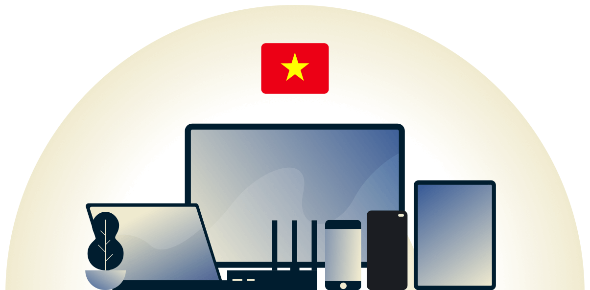 Vietnam VPN beskytter en r&aelig;kke forskellige enheder.